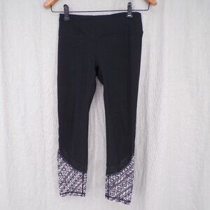 Gaiam Women's Cropped High Rise Athletic Workout Yoga Leggings - blk, XS